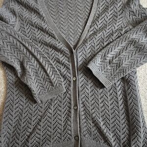 Ann Taylor Charcoal Cardigan Sweater